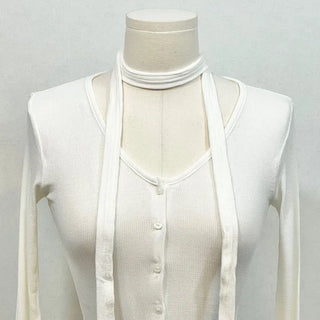 Debbie Muffler Slim Glam Fit Button-Up Cardigan Set