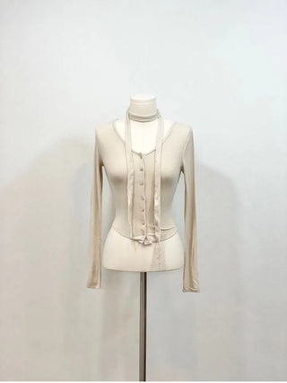 Debbie Muffler Slim Glam Fit Button-Up Cardigan Set