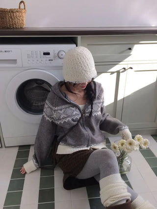 Miroa Vintage Check Banding Midi Skirt