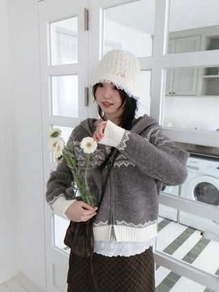 Miroa Vintage Check Banding Midi Skirt