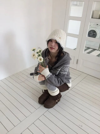 Miroa Vintage Check Banding Midi Skirt