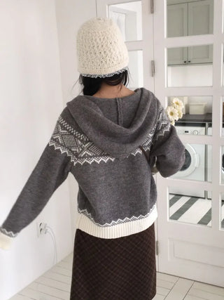 Miroa Vintage Check Banding Midi Skirt