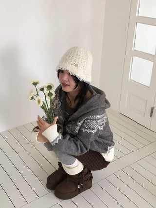 Miroa Vintage Check Banding Midi Skirt