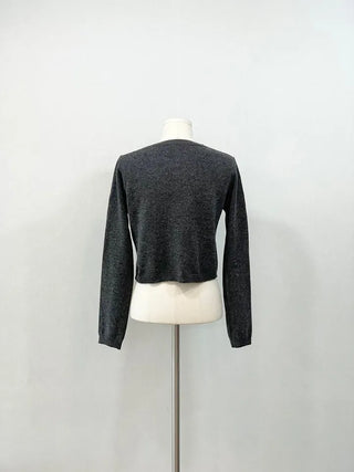 Kimi Cashmere Basic Round Neck Long Sleeve Button Cardigan
