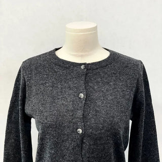 Kimi Cashmere Basic Round Neck Long Sleeve Button Cardigan