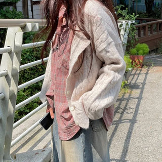 Wish Cozy Thick Twisted Loose Fit Button Boat Neck Knit Cardigan