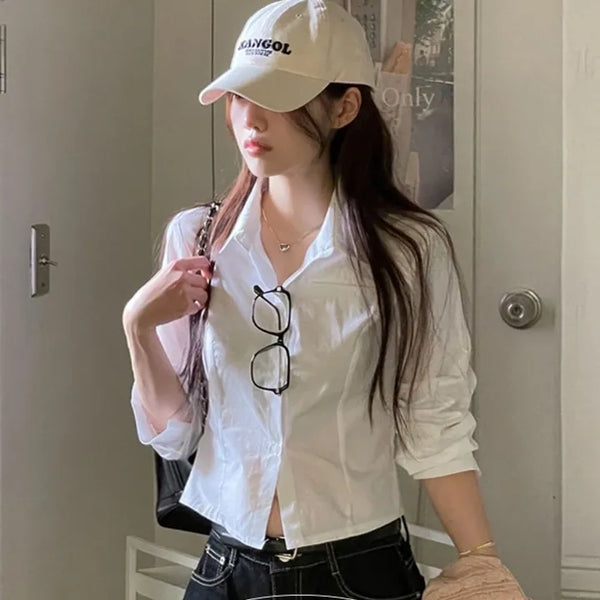 Danes Slim Fit Pin Tuck Cut Rolled Long Sleeve Shirt