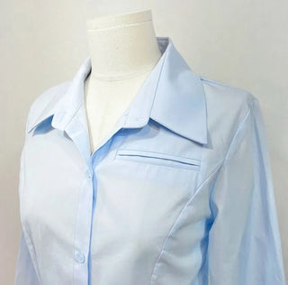 Danes Slim Fit Pin Tuck Cut Rolled Long Sleeve Shirt