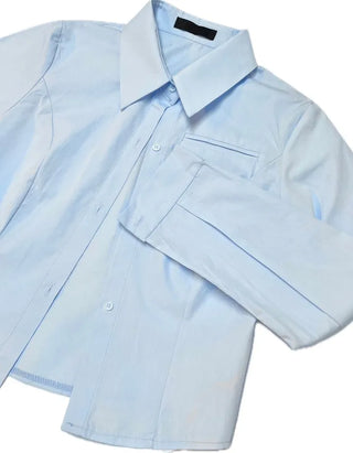 Danes Slim Fit Pin Tuck Cut Rolled Long Sleeve Shirt