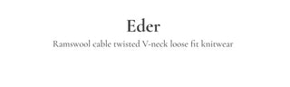 Eder Lambswool Cable Twist V-Neck Loose Fit Knit