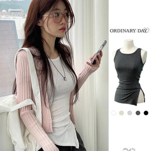 Newmer tension glam fit side slit long sleeveless