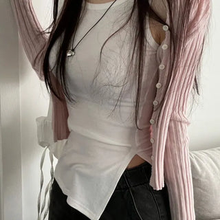 Newmer tension glam fit side slit long sleeveless