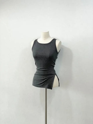 Newmer tension glam fit side slit long sleeveless