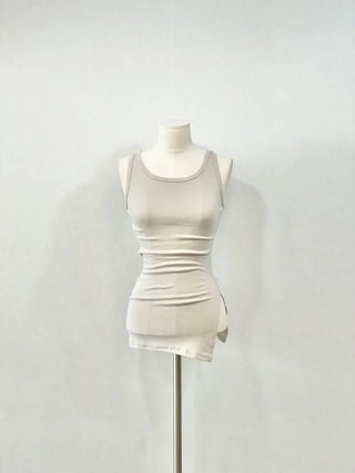 Newmer tension glam fit side slit long sleeveless