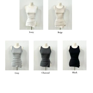 Newmer tension glam fit side slit long sleeveless