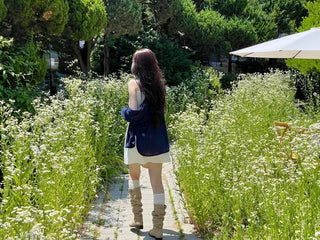 French ribbon shirring button string bustier mini one-piece dress