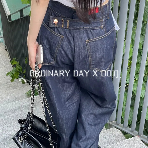 Roha Non-Fade Wide Visor Raw Long Denim Pants One Color/2 Sizes