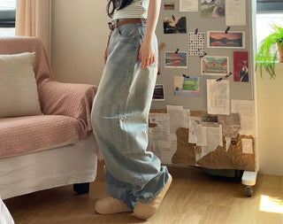 Looks Mega Denim Wide Long Pants one color/2 sizes