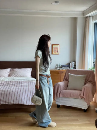 Looks Mega Denim Wide Long Pants one color/2 sizes