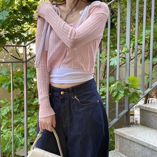 Viola loose fit see-through long sleeve button summer cardigan