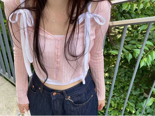 Viola loose fit see-through long sleeve button summer cardigan