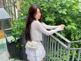 Viola loose fit see-through long sleeve button summer cardigan