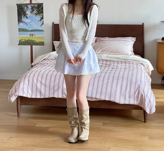 Viola loose fit see-through long sleeve button summer cardigan