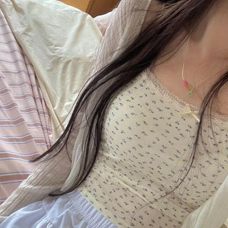 Viola loose fit see-through long sleeve button summer cardigan