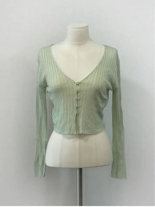 Viola loose fit see-through long sleeve button summer cardigan
