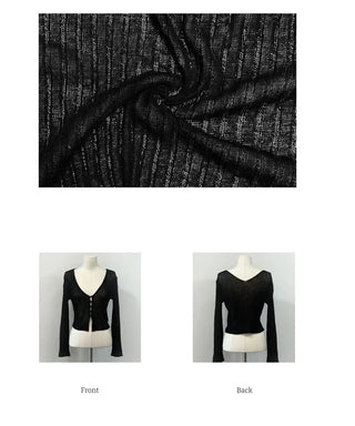 Viola loose fit see-through long sleeve button summer cardigan
