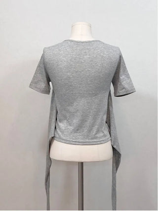 Wade short sleeve mood button two-way wave wrap short sleeve cardigan