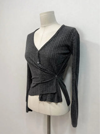 Lily's Two-Way Button V-Neck Golji Cardigan