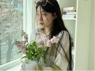 Nut loose fit striped boat neck loose knit