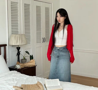 Lower eyelet embroidery lace crop sleeveless nasi