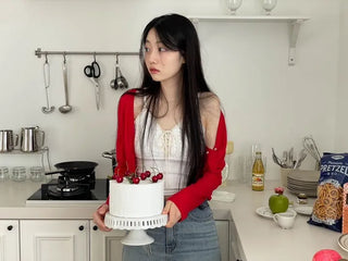 Lower eyelet embroidery lace crop sleeveless nasi