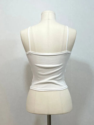 Lower eyelet embroidery lace crop sleeveless nasi