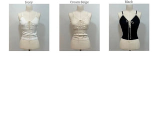 Lower eyelet embroidery lace crop sleeveless nasi