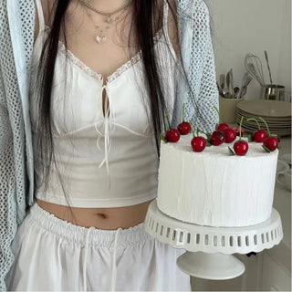 Versailles Team Ribbon Lace Bustier Crop Sleeveless