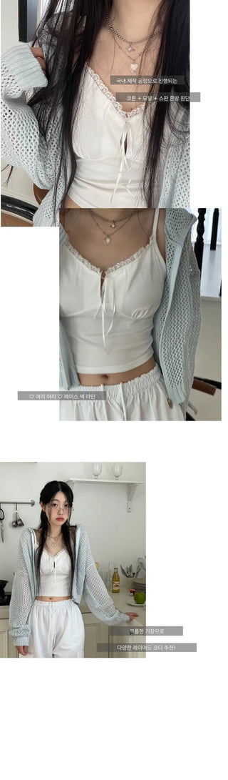 Versailles Team Ribbon Lace Bustier Crop Sleeveless
