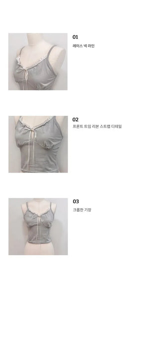 Versailles Team Ribbon Lace Bustier Crop Sleeveless