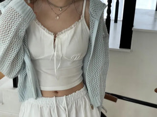 Versailles Team Ribbon Lace Bustier Crop Sleeveless