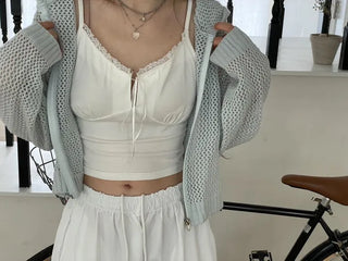 Versailles Team Ribbon Lace Bustier Crop Sleeveless