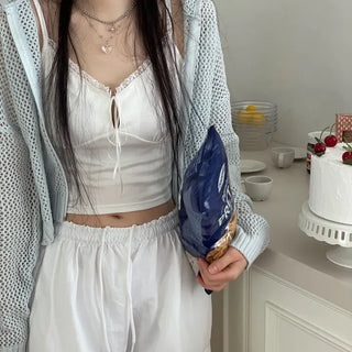 Versailles Team Ribbon Lace Bustier Crop Sleeveless