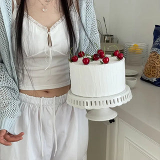 Versailles Team Ribbon Lace Bustier Crop Sleeveless
