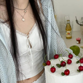 Versailles Team Ribbon Lace Bustier Crop Sleeveless