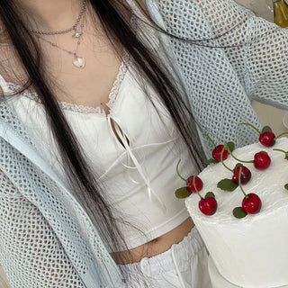 Versailles Team Ribbon Lace Bustier Crop Sleeveless