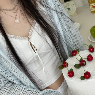 Versailles Team Ribbon Lace Bustier Crop Sleeveless