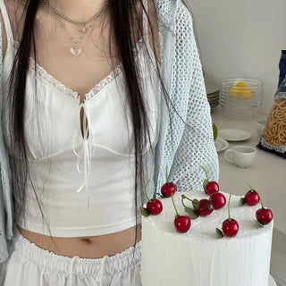 Versailles Team Ribbon Lace Bustier Crop Sleeveless