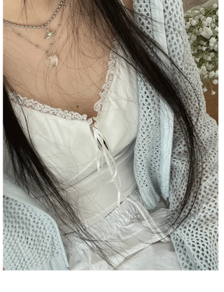 Versailles Team Ribbon Lace Bustier Crop Sleeveless