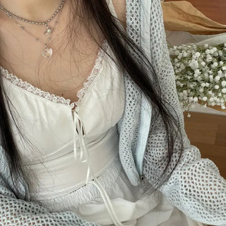 Versailles Team Ribbon Lace Bustier Crop Sleeveless